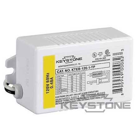 Keystone Compact Fluorescent (CFL) Ballast, KTEB-126-1-TP KTEB-126-1-TP